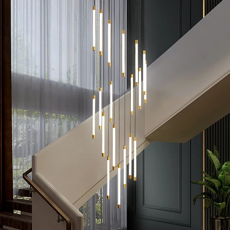 Imagem -02 - Lustre de Led Moderno para Escadaria Lâmpada Redonda Ouro Preto Prata Luminária Quarto Criativo Lustre Decoração de Luxo