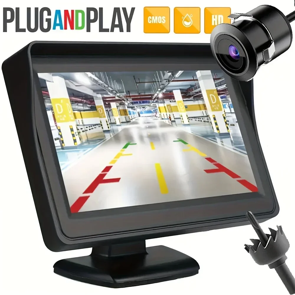 

4.3" LCD Display Backup Camera Monitor Vehicle Reverse Car Rear View Reversing Monitor Parking Kit