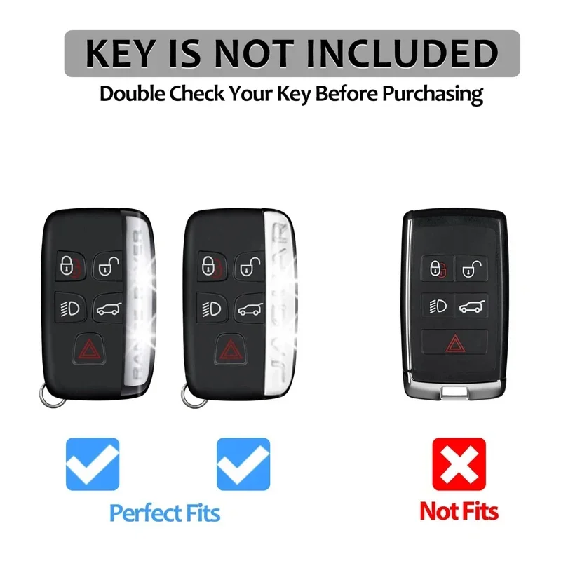 Carbon Fiber Key Fob Cover Case Protector For Jaguar 5 Buttons Smart Remote Car Key Shell For Land Range Rover Dsicovery LR4 HSE