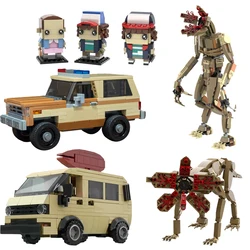 MOC Eleven Brickheadz Demodog Monster Building Blocks Kit For Strangers Things Pizza Van Truck Bricks Toys For Children Kid Gift