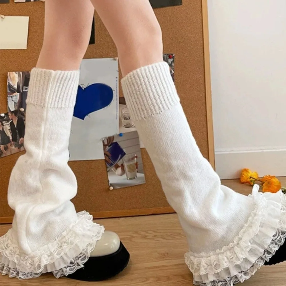 

Fashion Ballet Style Lace Leg Warmers Y2k Sweet Elephant Leg Socks Pile Socks JK Knee High Girls Stockings Streetwear