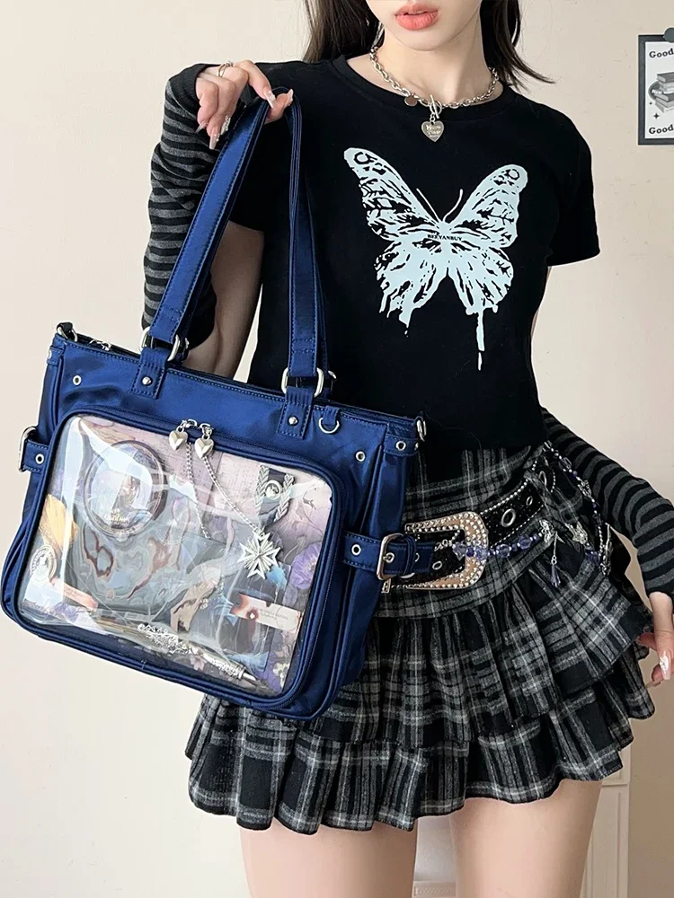 Japanese Original Versatile and Sweet Lolita Handbag Women's Small Square Bag Satin Large Capacity Women's Messenger Bags Female