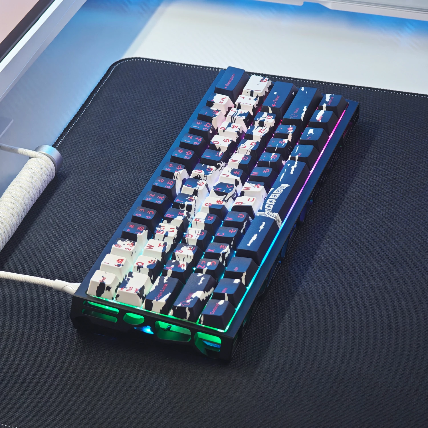 73 Keys Ace Keycaps Chreey Height PBT Engraving 2d Animation Game Custom Key Caps for Mechanical Keyboards Wooting 60 65 67 68