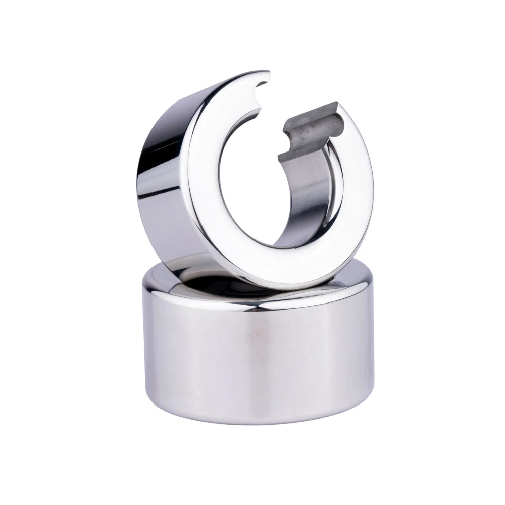 FRRK Stainless Steel Heavy Duty Ball Stretcher Penis Ring Metal Lock Cock Weight Exercise Scrotum Pendant Male Bondage Sex Toys - view 5