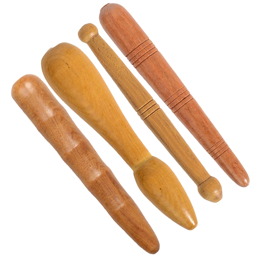 

4Pcs Wooden Foot Massagers Portable Acupoint Massagers Household Pelma Massagers massage stick wood massage rod