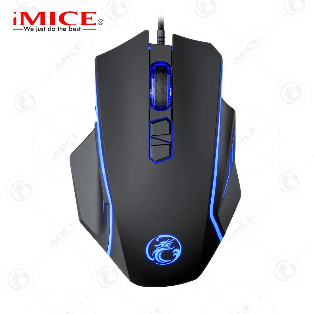 E-sports wired gaming mouse eating chicken LED colorful lights programmable with firepower key 8D