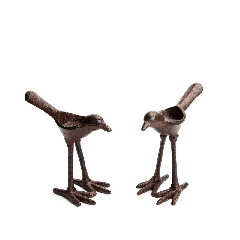 Creative Metal Cast Iron Candlestick Retro Birthday Gift Bird Shape High Foot Candle Holders Candlelight Dinner Ornament
