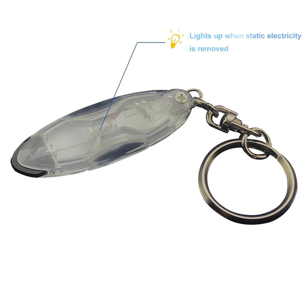 Anti Static Car Keychain Oval Key Ring Eliminate Static Electricity Mini Car Key Holder Auto Interior Accessories Gadgets