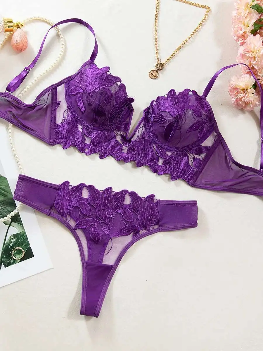 Sexy flor impressão cor sólida renda malha biquíni sem costas profundo v suspensórios sem mangas para praia férias festa na piscina qxqn