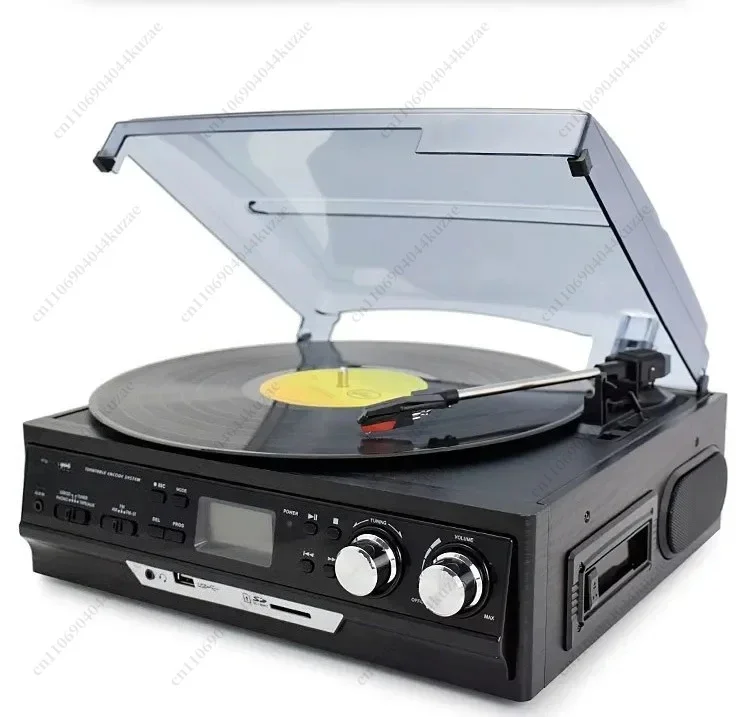 FMT Multifunctional Modern Vinyl Record Player - Antique Old-Fashioned Phonograph with Radio U Disk Tape Bluetooth