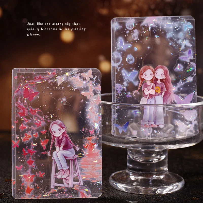 Mr Paper 200cm/roll Butterfly Shadow Series Shell Glow Decorative Tape Handbook DIY Calendar Frame Cup Diary Material Stickers