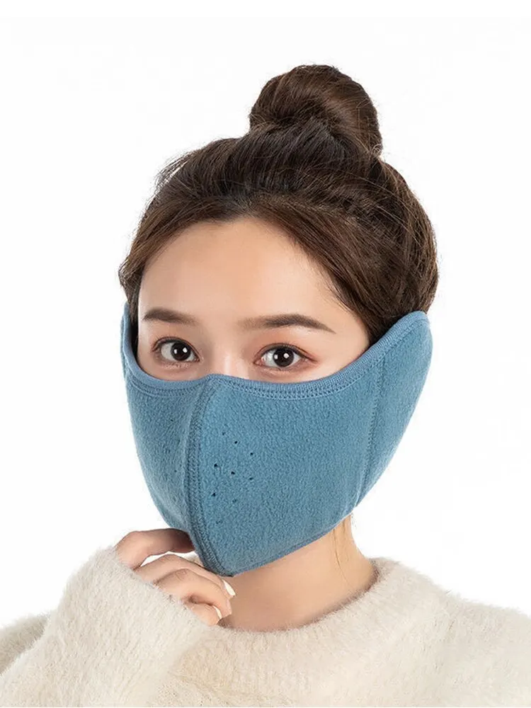 Winter Cold Warm Masks Ear Masks Full Package Thickened Shaking Grain Velvet Dust Mask For Men And Women