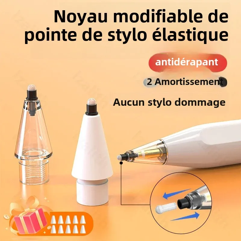 Embouts de crayon de remplacement 2B pour Apple Pencil Pro 1ère 2e 3ème génération, Modification du Tube d'aiguille, pointe de stylo silencieuse avec noyau de remplacement