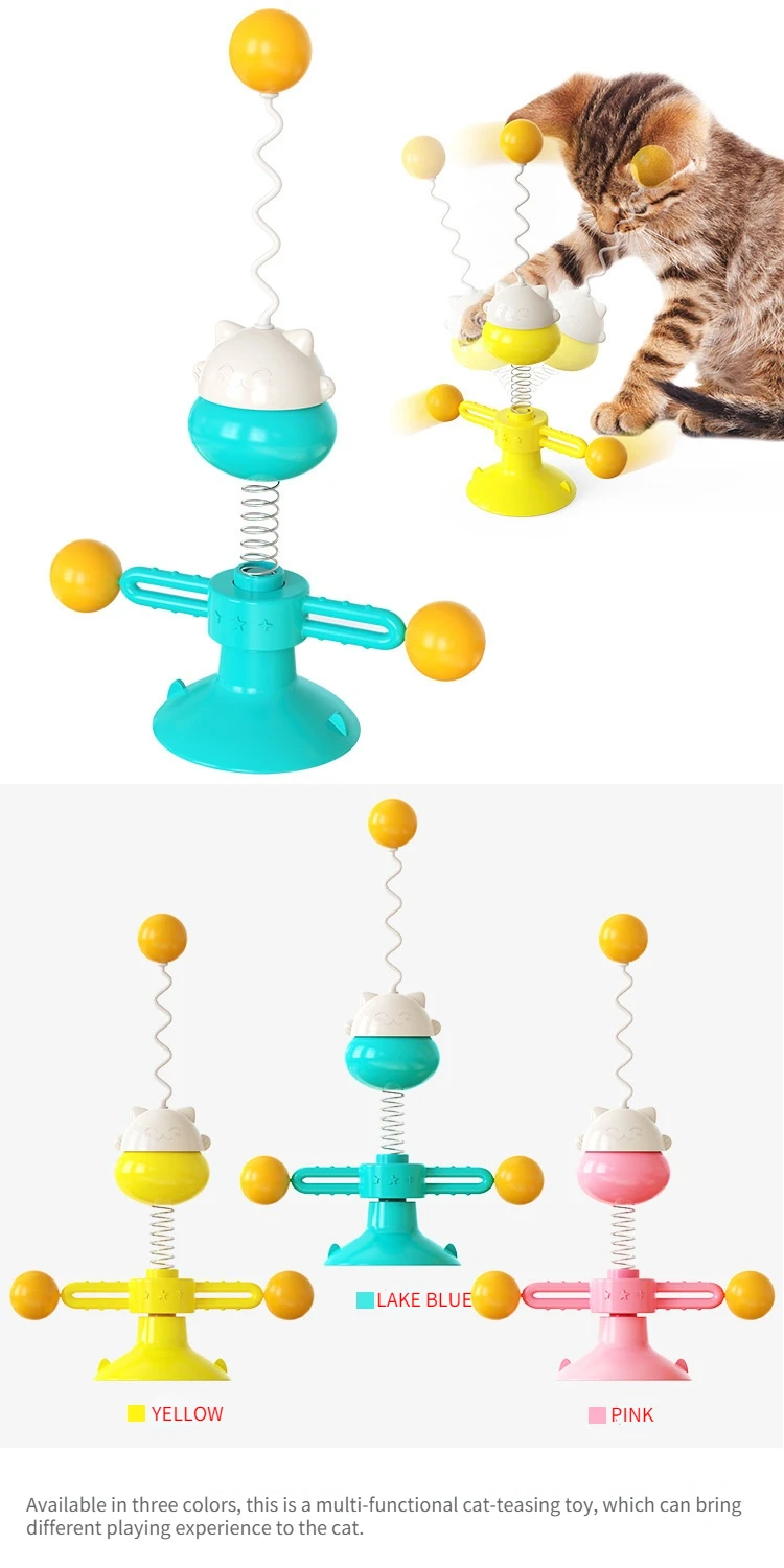 

Cat toy ABS material, high elastic spring cat wheel ball, cat fun cat stick pet fun pet fun big suction cup cat toys interactive