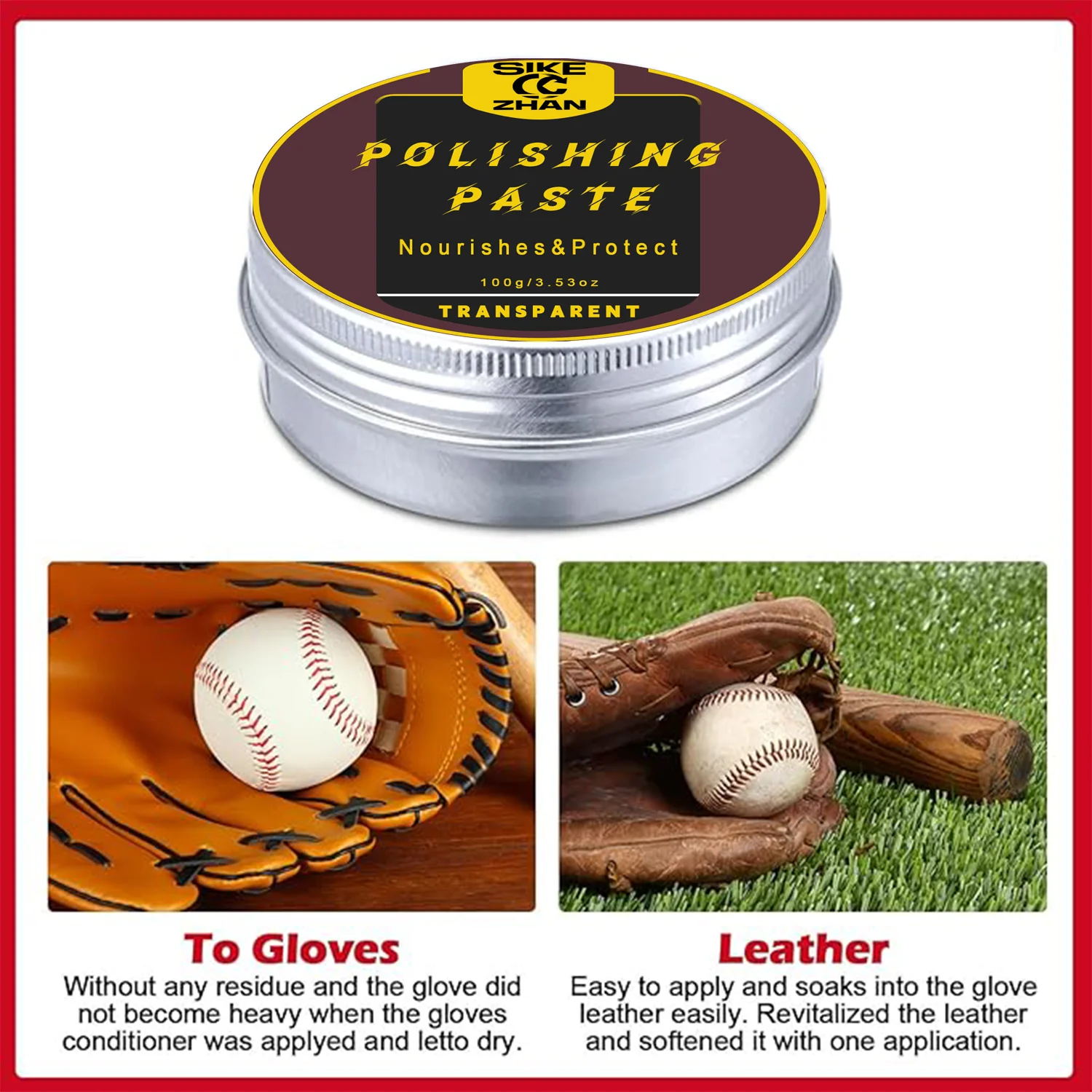 Baseball-Handschuh, Spülung, Leder-Conditioner, Creme, Softball-Baseball-Handschuh, Pause in Handschuhen, Leder, Verbesserung der Flexibilität