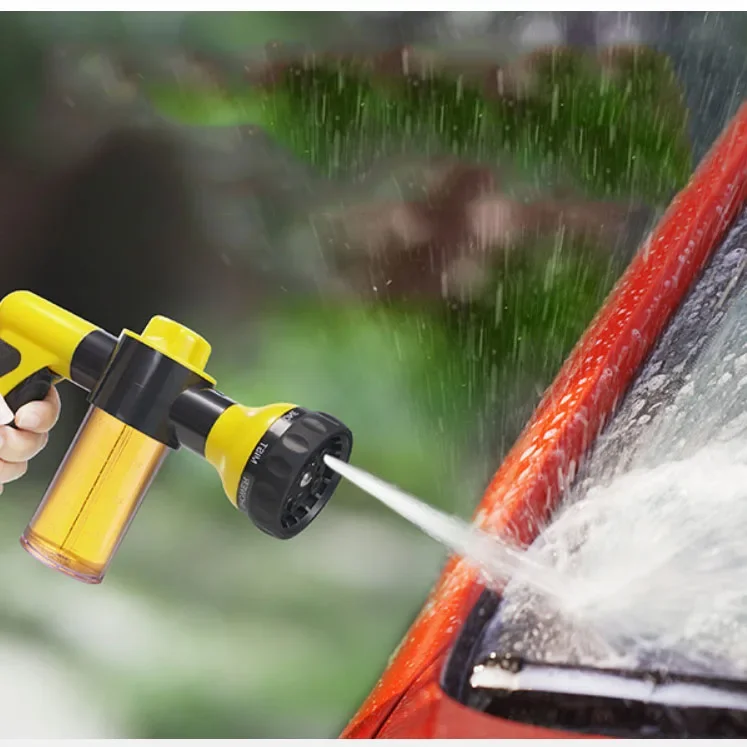 PVC Adjustable Water Gun Eight Functions Multipurpose Home Water Spray Gun Car Washer Cleaner Garden Sprinkler Foam Gun