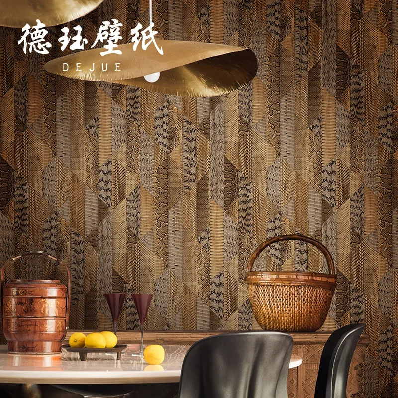 Modern Minimalist Diamond Pattern Faux Leather Texture Wallpaper Light Luxury Retro Hotel Bedroom Living Room Feature Wall Wallp