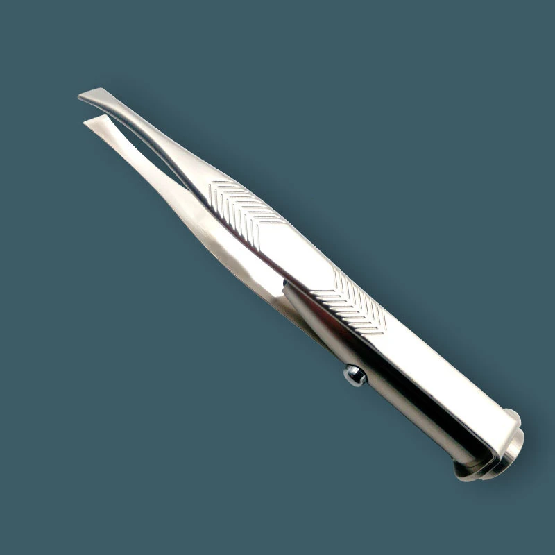 1pc Portable Stainless Steel Smart Design Eyebrow Hair Remove Tweezer with LED Light Makeup Tool