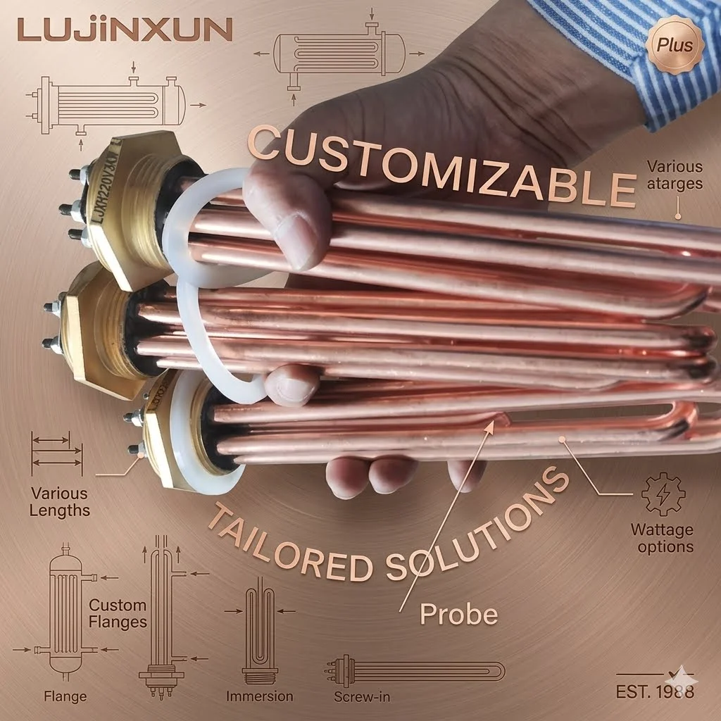 

LUJINXUN Copper Screw Thread Immersion Water Heating Element 110V 220V 380V Electric Boiler Tubular Heater Custom Size Accepted