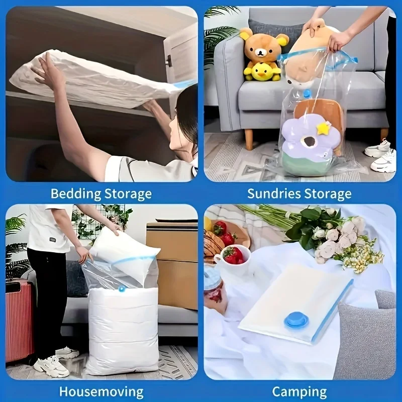 vacuum pump for bags Transparent Folding Compressed Space Saving Vacuum Bag for Clothes Vacuum Storage Bags with Pump