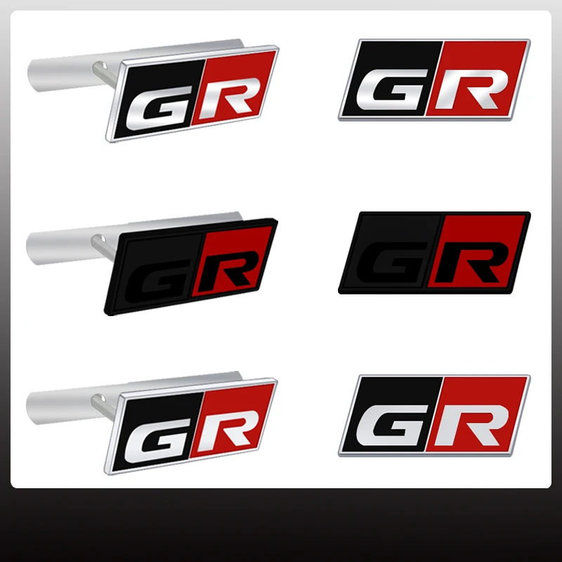 GR Sport Car Grille Badge Sticker For Gazoo Racing C-HR RAV4 Mirai Avensis Toyota Logo Metal Trunk Emblem Decoration Accessories