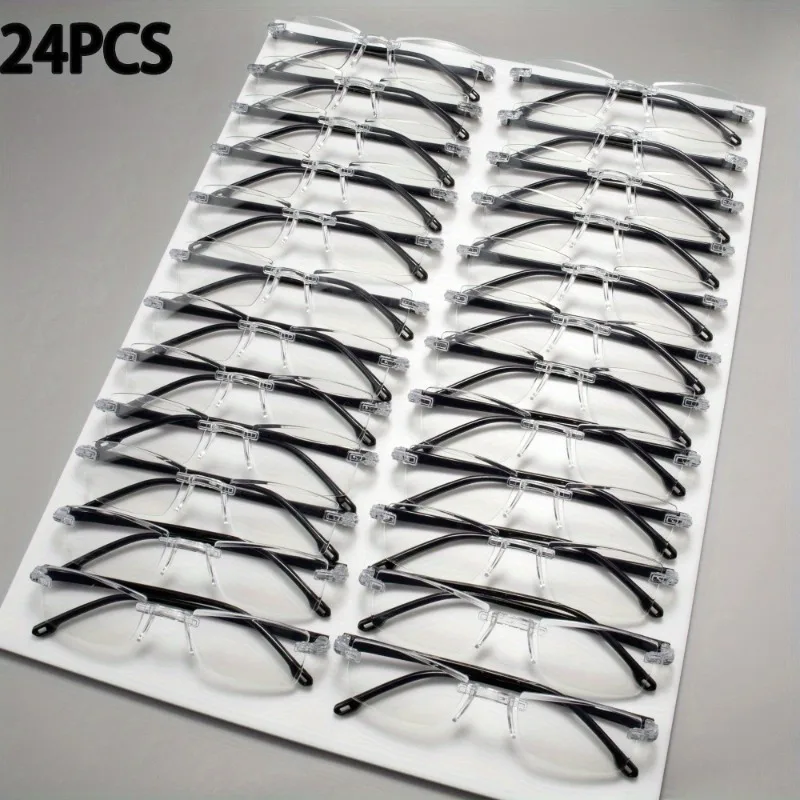 

24PCS frameless cut edge reading glasses, fashionable glasses, minimalist reading glasses for both men and women