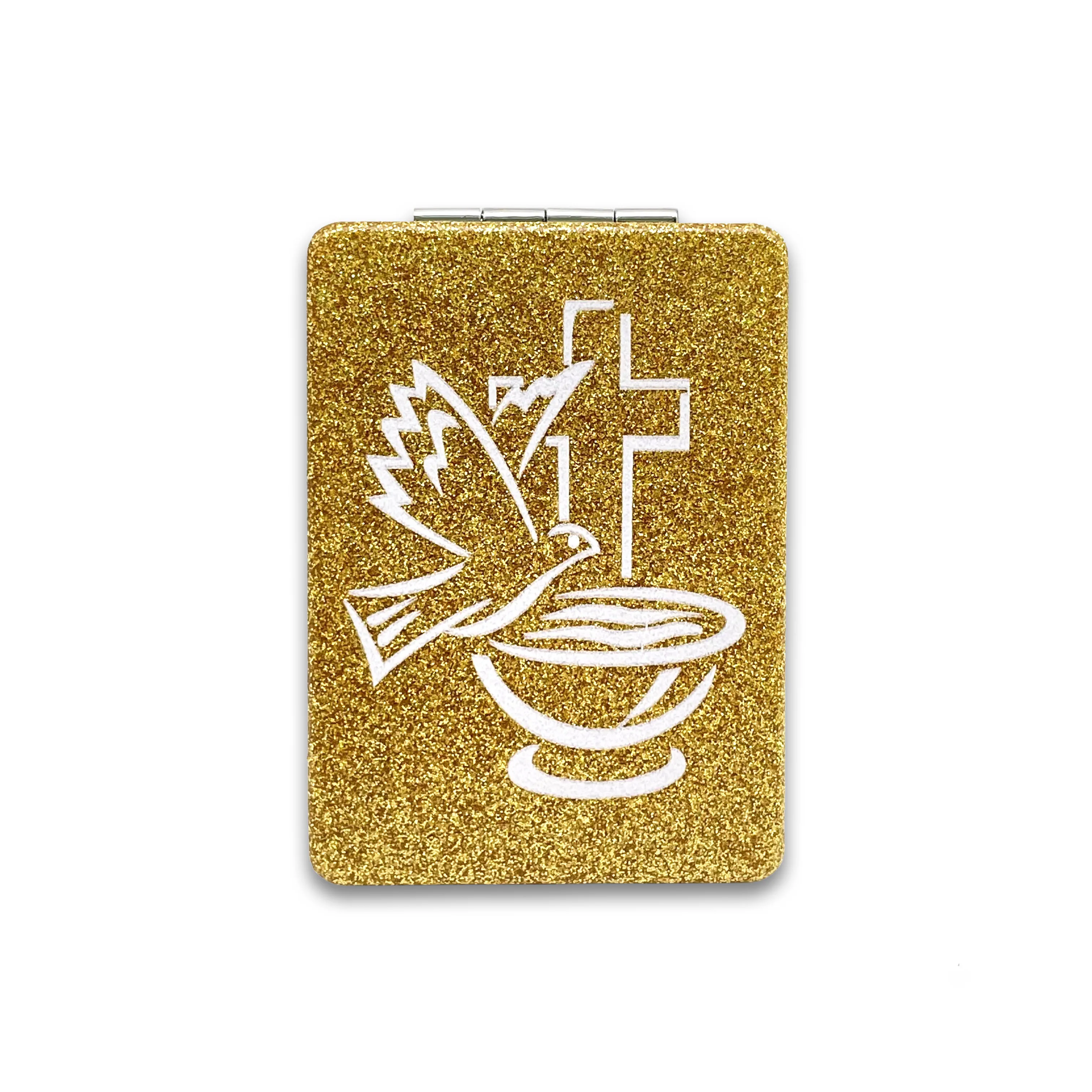 

Baptism Holy Spirit Compact Mirror Square Glitter Pu Leather Makeup Mirror Recuerdos De Bautizo First Communion/Holly Cup