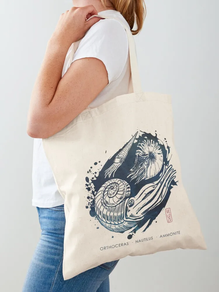 

Cephalopoda on ink Tote Bag shopping bags foldable shopping trolley bag Big bag women large size bags