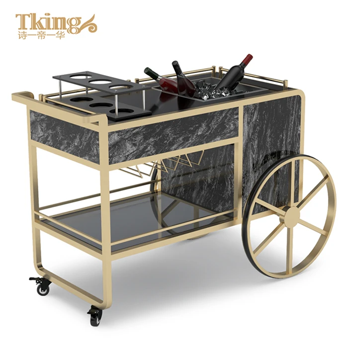 High Quality Metal Stainless Steel Hotel Food Dim Sum Cart Service Trolley with Wheels