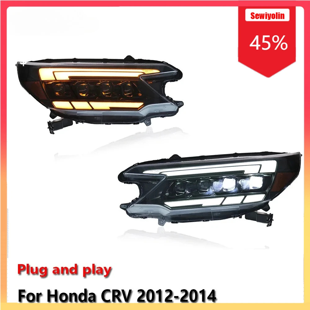 

Автомобильные светодиодные фары, автомобильные детали для HONDA CRV 2012-2014, противотуманные DRL, стоп-сигнал, указатель поворота, Plug and Play