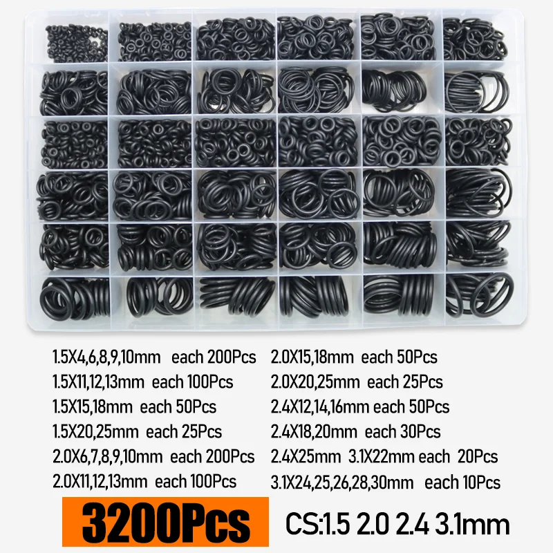 bis zu 3230p O-Ring Gummi NBR Dichtung Unterlegscheibe O Ring Kit Reparatur Wasserhahn Rohr Auto Sanitär Dichtung Ölbeständig Hochtemperatur-O-Ring – Detail 5