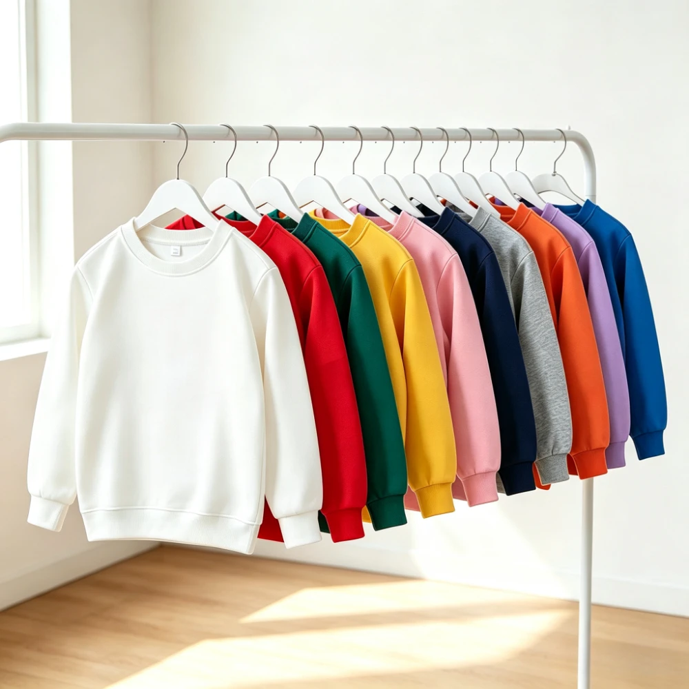 Kids Basic Crewneck Sweatshirt Unisex Solid Pullover School Uniform Layering Essential Top 15 Color Autumn Boys Girls Clothes