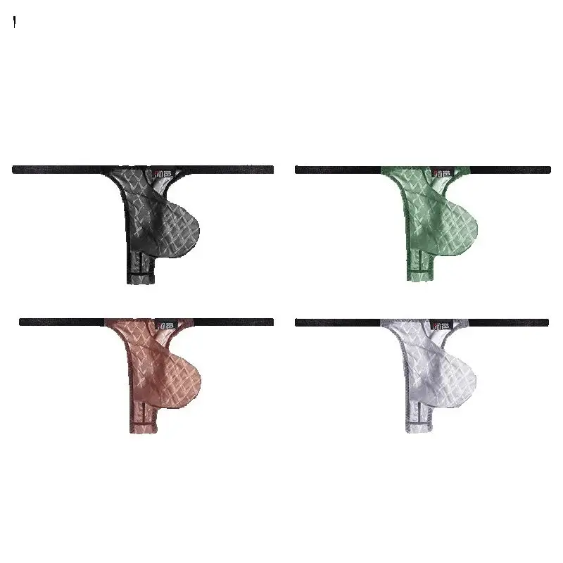 Men's Low-Waist Ice Silk Thong Underwear Ultra-Thin Transparent T-Back Sexy Fitness Sportswear Seamless Quick-Dry Youthwear