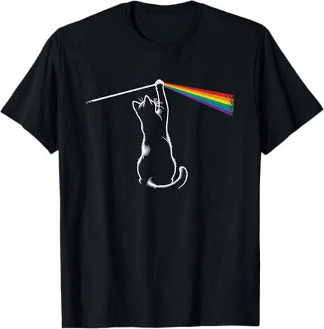 Funny Physics Cat Graphic T Shirt What Cats Really Think  Cat Meme Design Short-sleeved Tee Aesthetic Casual Top for Men & Women