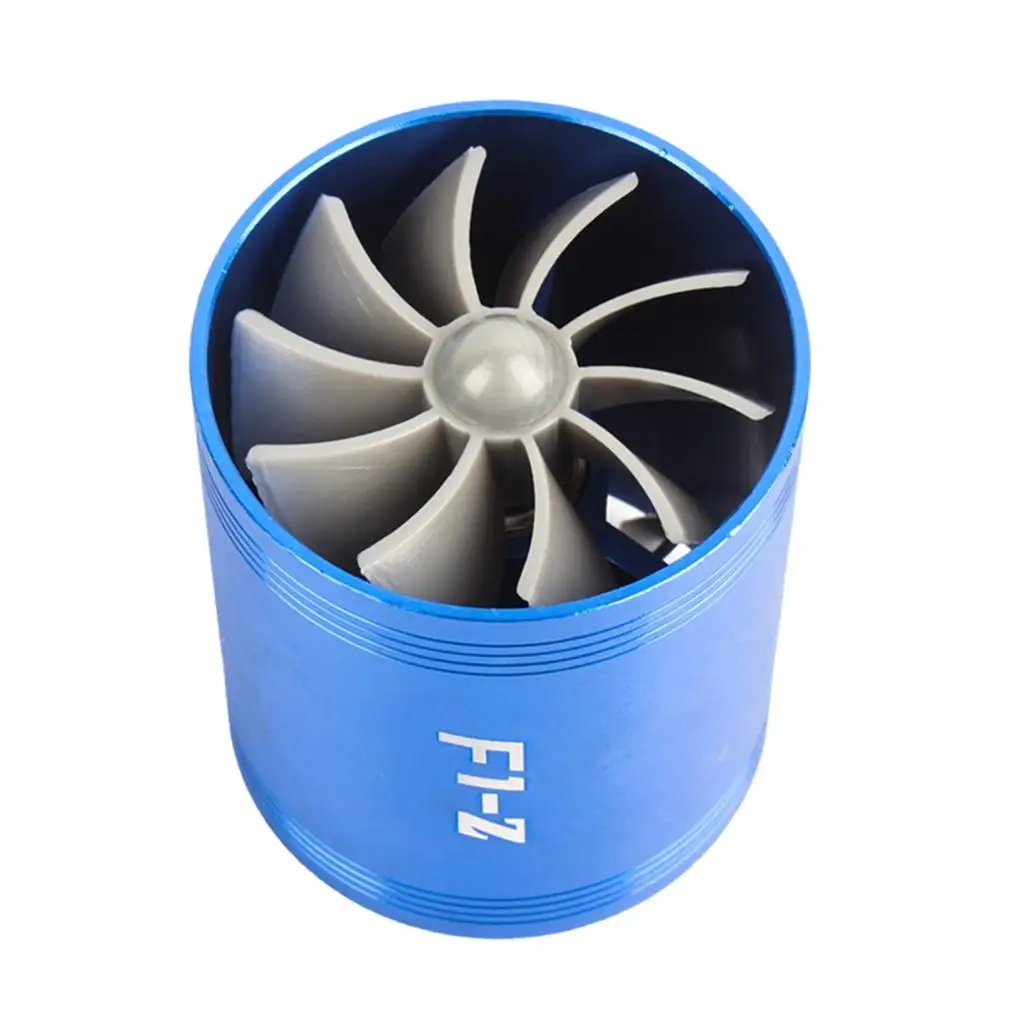 Double Turbonator Acceleration System Turbo High Power Aluminum Alloy Air Intake Gas Saver Fan for Vehicle Modification