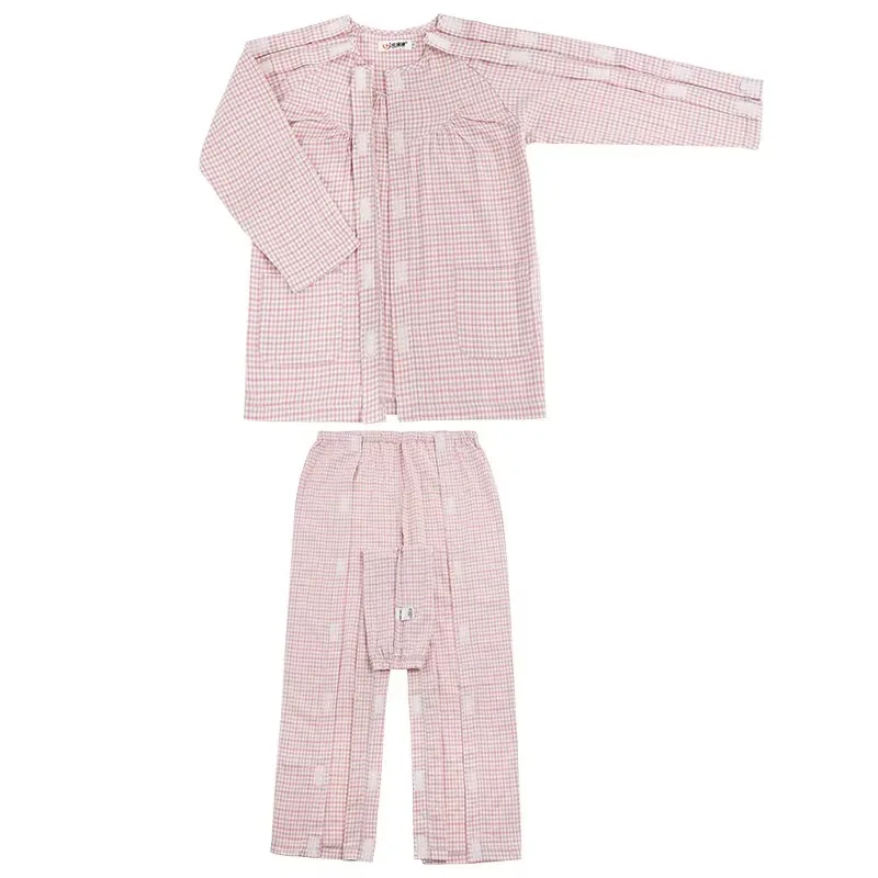 Quality Nursing Hospital Gown Long Sleeve Cotton for Men/Women Easy Wear/Take Off Ideal for Spring Autumn Home Care