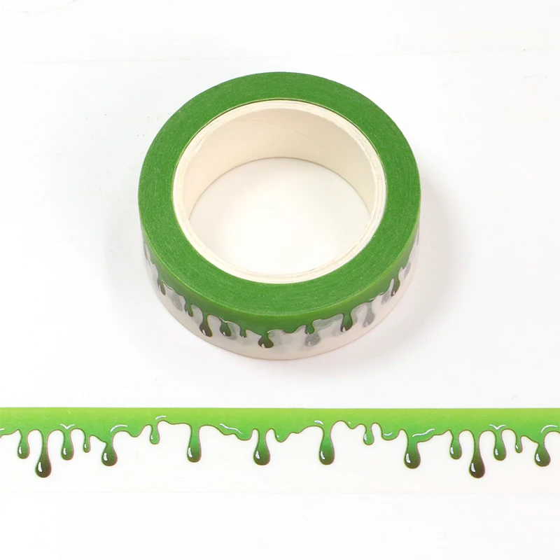 1X 10M Deco Cute Green Jelly Foil Washi Tape for Planner Scrapbooking Adhesive Masking Tape  Stationery Journal Suppliers