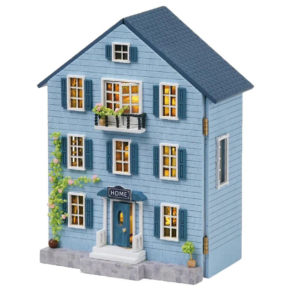 Miniature Wooden Dollhouse Kit with Furniture – Creative DIY Cottage Building Set for Room Decor & Holiday Gift