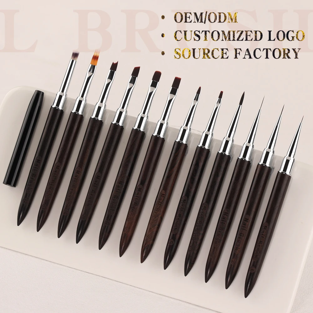 Großhandel Nail Art Pinsel Set Nagel Liner Pinsel Nagel Malerei Stift Acryl UV Gel Pinsel Kristall Maniküre Werkzeug Nagel Pinsel