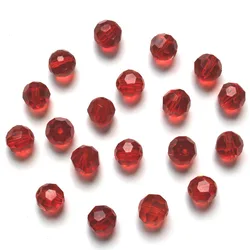 StreBelle Sale Red Color 100pcs 6mm Round Austria Crystal Bead Ball Facet Glass Loose Spacer Bead for DIY Jewelry Making