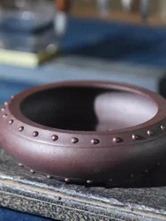 Ceramic Circle Bonsai Pot, Made by Purple Sand,Chinese Garden, Home Table Decoration