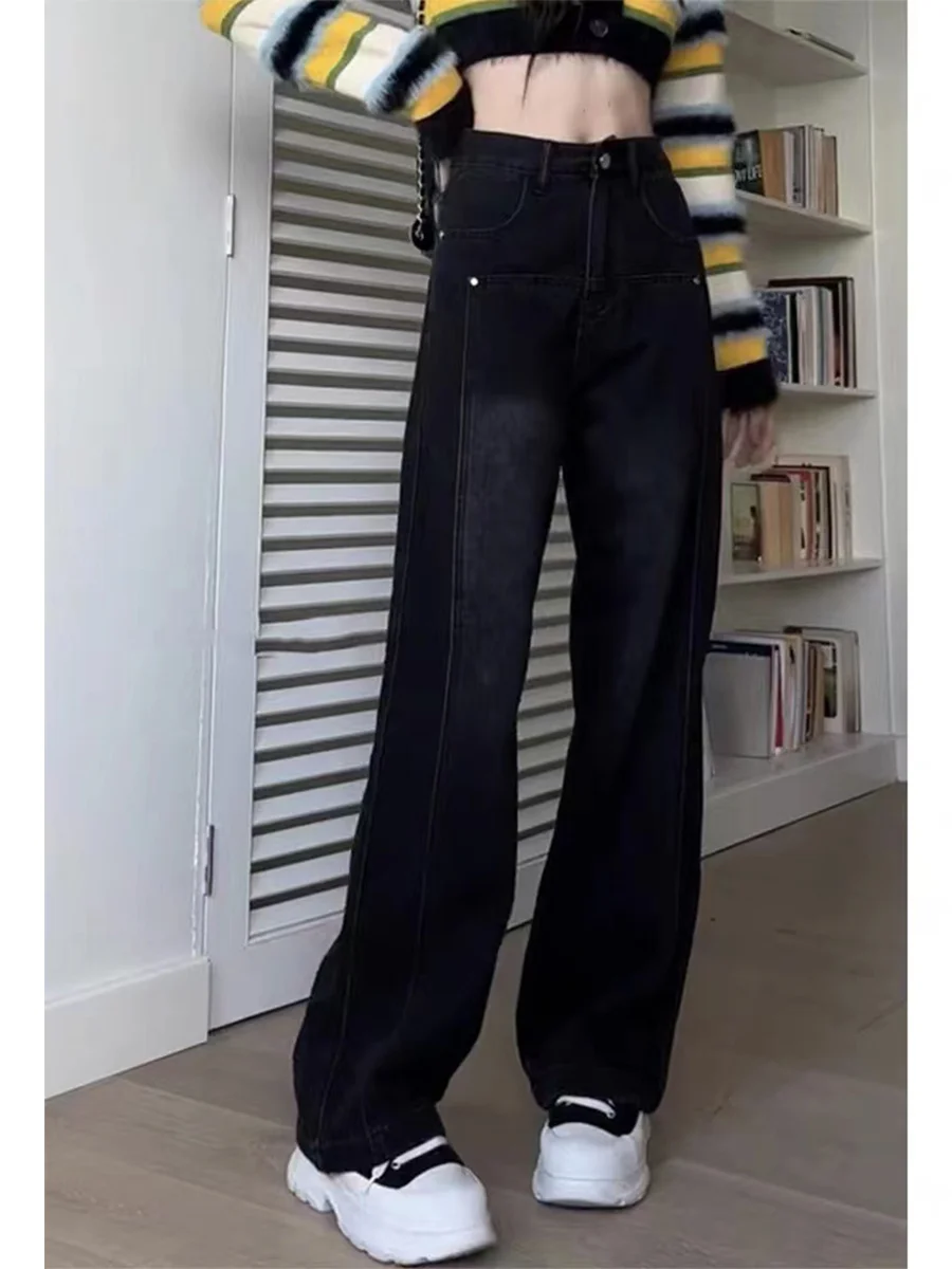 Jean déchiré coréen pour femme, vêtement brodé, motif Floral imprimé, décoration artistique graphique, pantalon en Denim, mode féminine