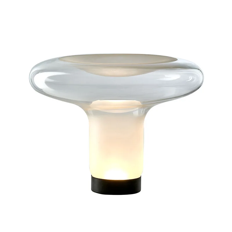 

Glass bedside lamp, living room hotel, light luxury, art study decoration villa table lamp