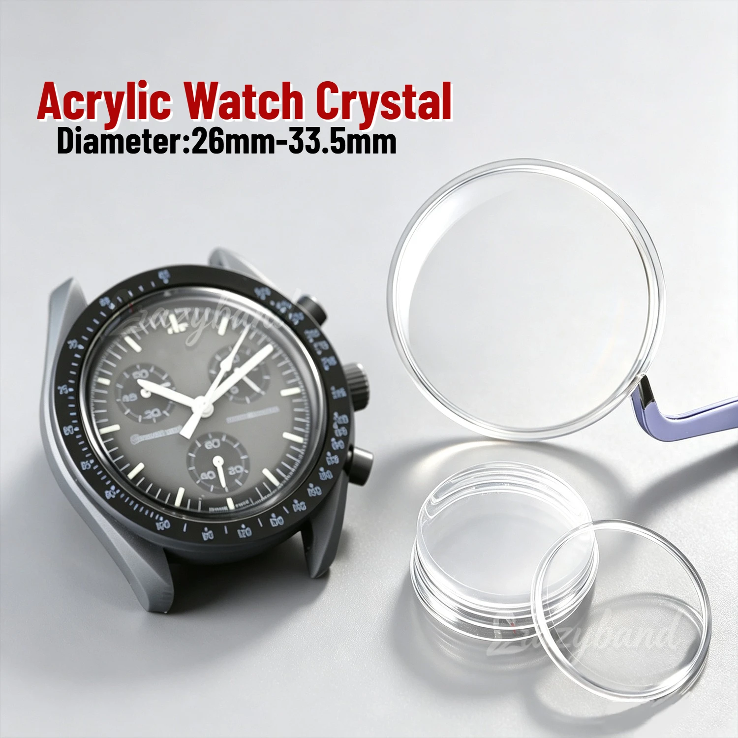 Watch Face Protector - Kaca Jam Akrilik Bulat Berbentuk Tutup