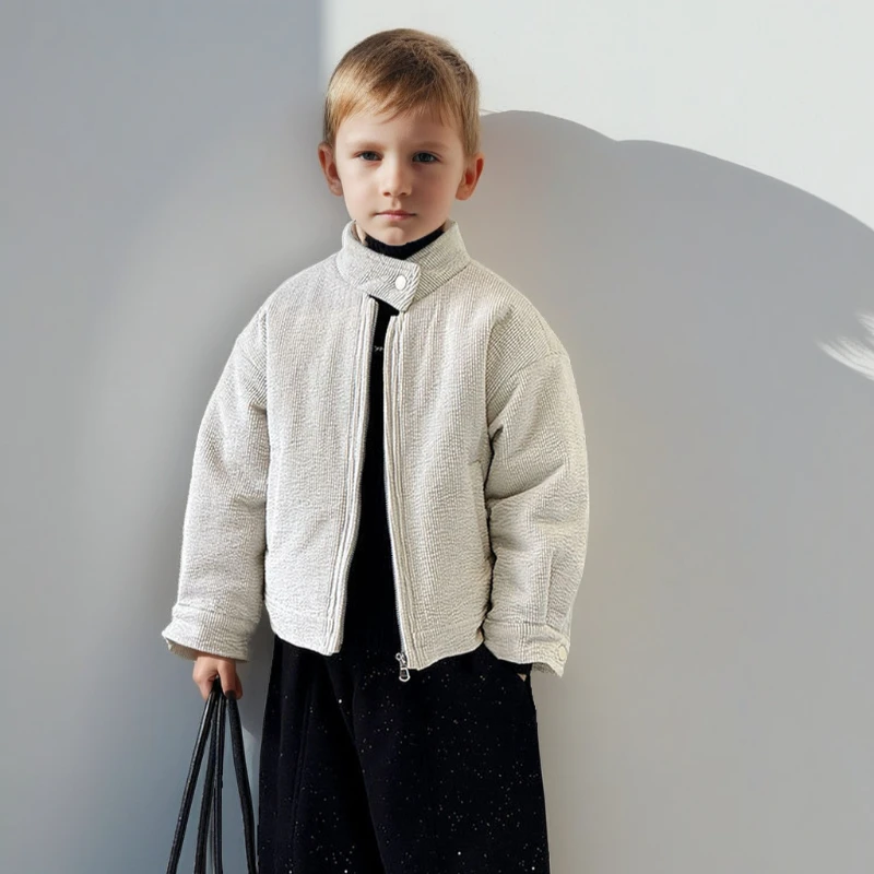 

Boys Winter Coat Fleece Lined Stylish Chenille Jacket Casual School Outdoor Windproof Thicken Warm Outerwear for Kids Clothes