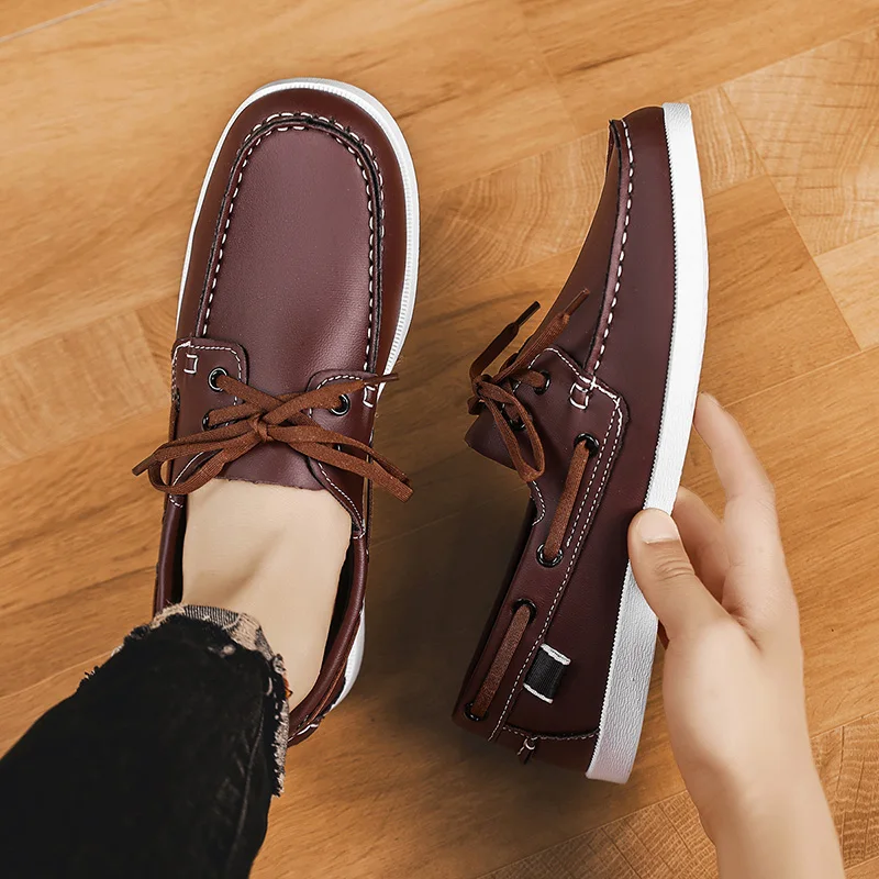 

2025 New Trendy Fashion Bean Casual Shoes Driving Trendy Large Lazy One Foot Comfortable Men's Shoes·