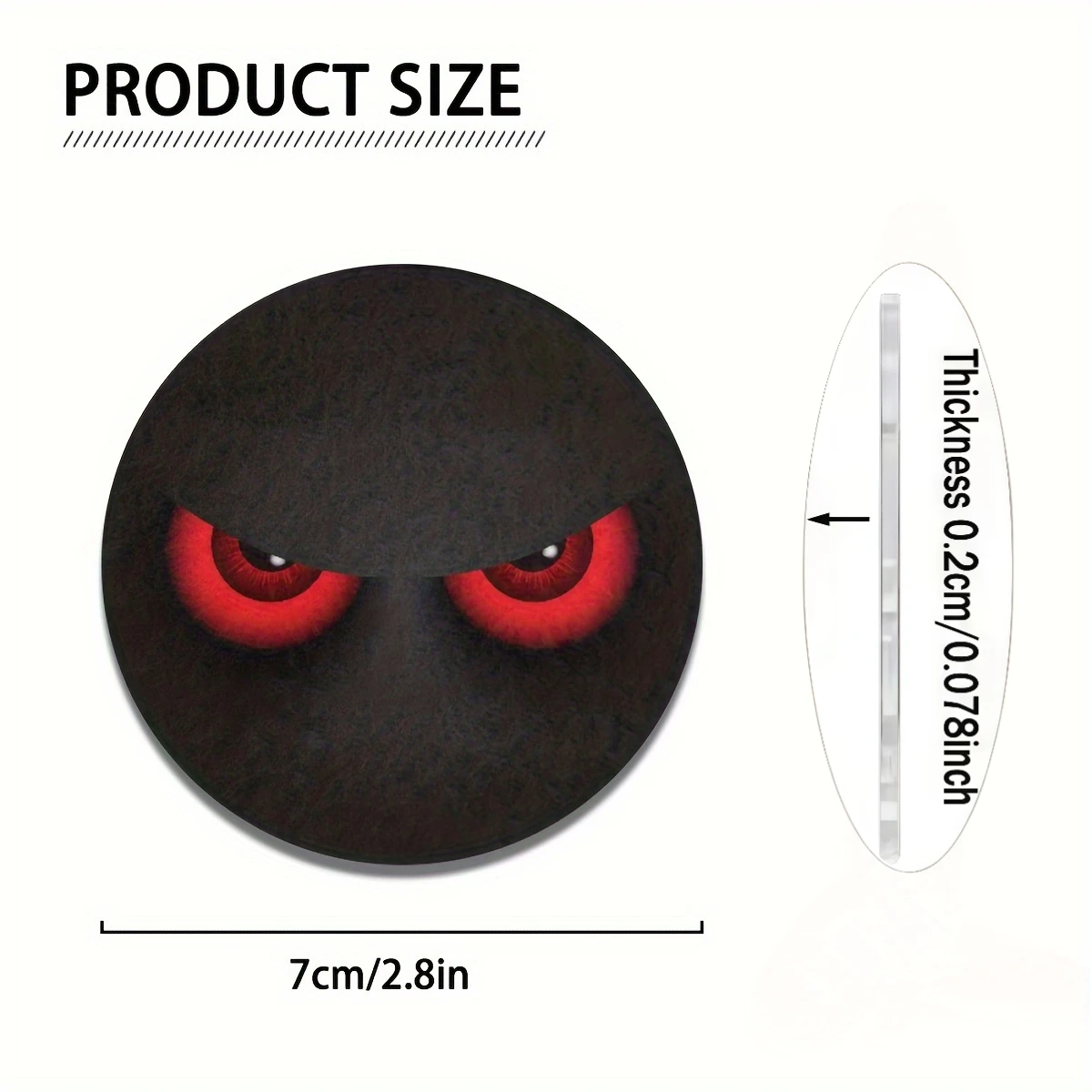 2-Pack Red Eye Design Car Cup Holder Acrylic Coasters - Suitable, Fashionable Car Interior Decor