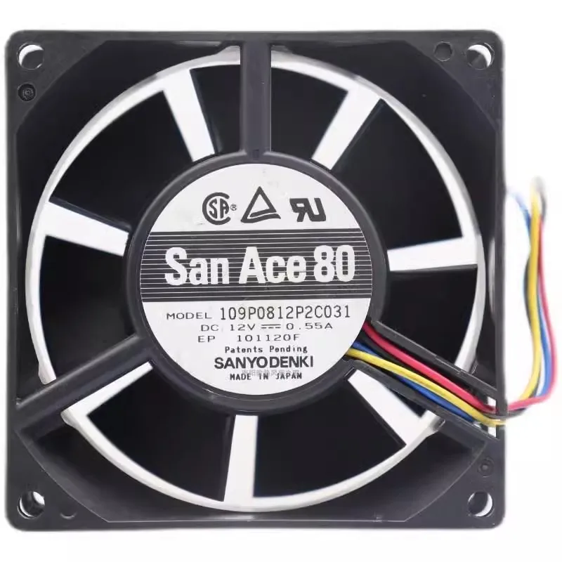 New 109P0812P2C031 8032 8cm 12V 0.55A 4-wire PWM temperature controlled cooling fan