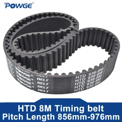 POWGE HTD 8M Timing belt Lp=856 864 872 880 888 896 904 912 920 928 936 944 952 960 968 976 Width 15-50mm Rubber HTD8M Belt Loop