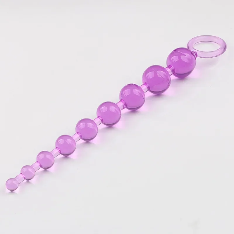 Anal Beads Sex Toys for Women Men Gay  Pull Ring Ball  Stimulator Plug   Jelly    Adult